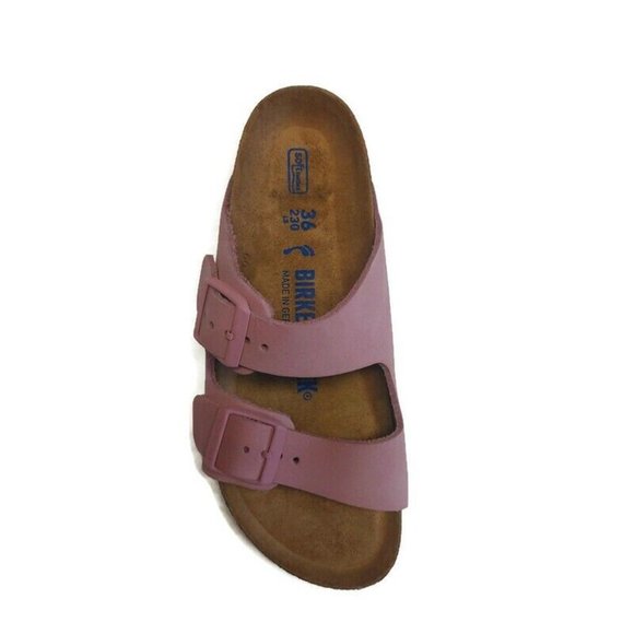 Birkenstock Arizona Soft Footbed Leather Sandals Womens Size 5 EU 36 Pink Rose - Picture 2 of 9